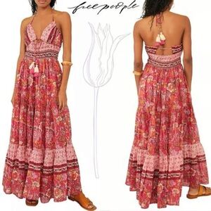 Free People Pink Floral Maxi Dress